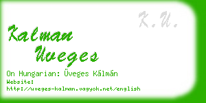 kalman uveges business card